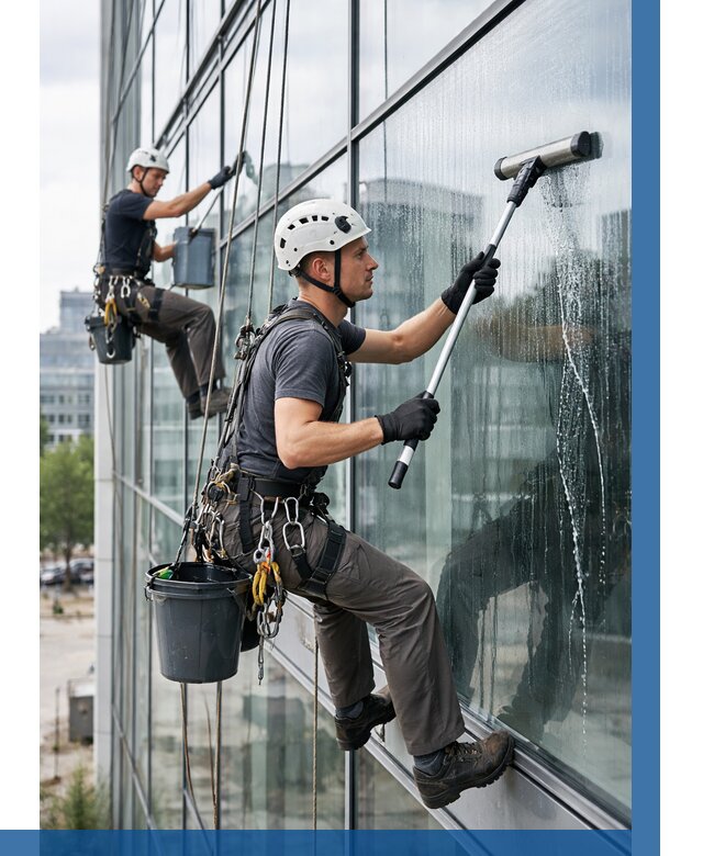 Мойка витражей альпинистами в Северодвинске от 708 р. под ключ|ВЫСОТНИК-Свр