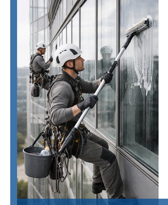 Высотная мойка сплошного остекления с выездом в Северодвинске