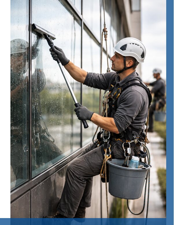 Мойка стеклянных фасадов в Северодвинске от 202 р. | ВЫСОТНИК-Свр