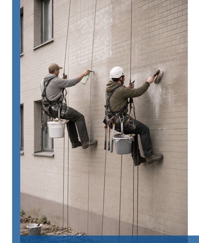 Удаление высолов с фасада зданий в Северодвинске без повреждений и следов