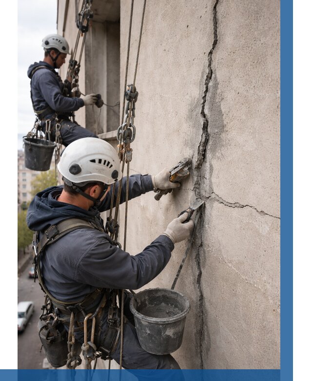 Заделка трещин на фасаде в Северодвинске от 911 р. | ВЫСОТНИК-Свр