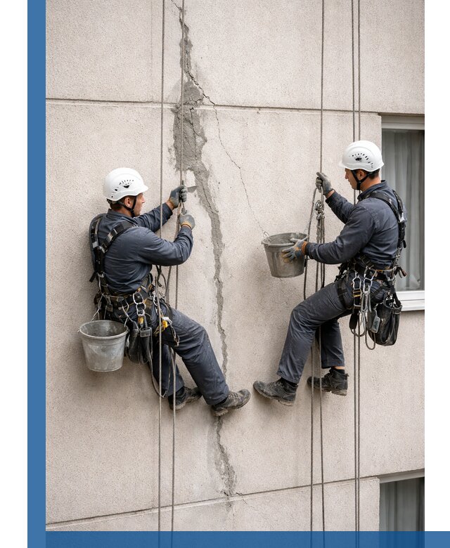 Заделка трещин на фасаде в Северодвинске с гарантийным ремонтом