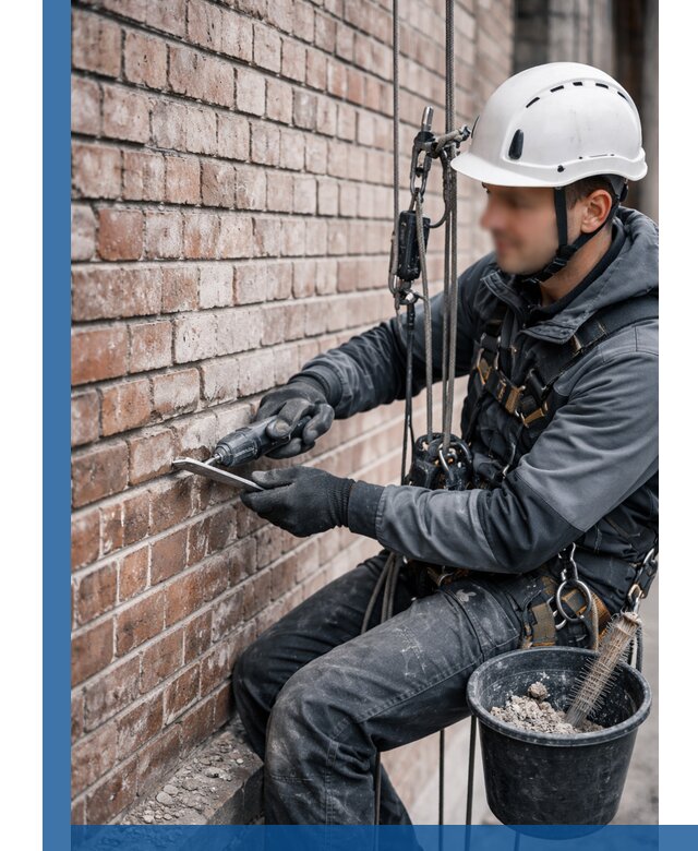 Расшивка кирпичных швов фасадов и стен, ремонт в Северодвинске