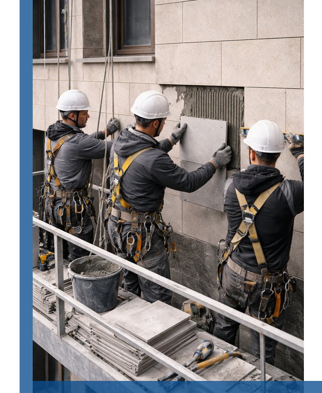 Ремонт облицовки фасада плиткой в Северодвинске с гарантией