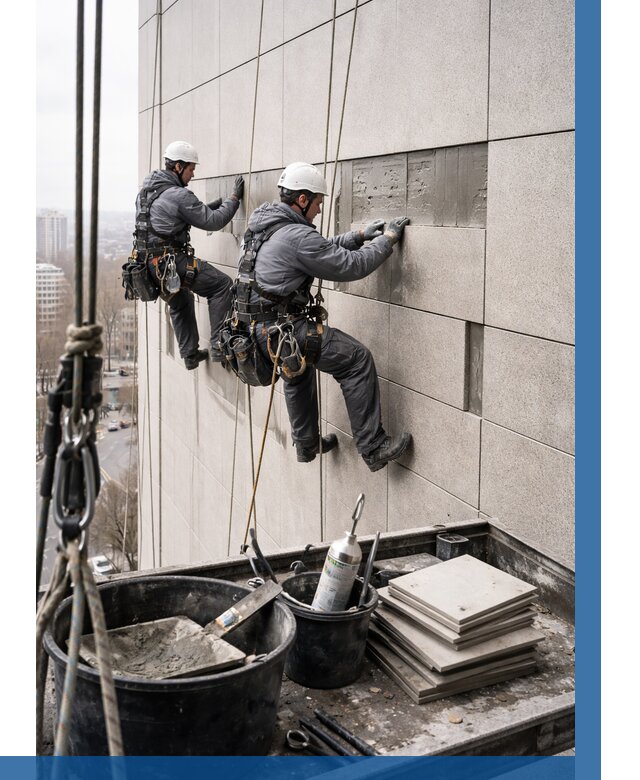 Ремонт фасада из керамогранита в Северодвинске от 2530 р. | ВЫСОТНИК-Свр