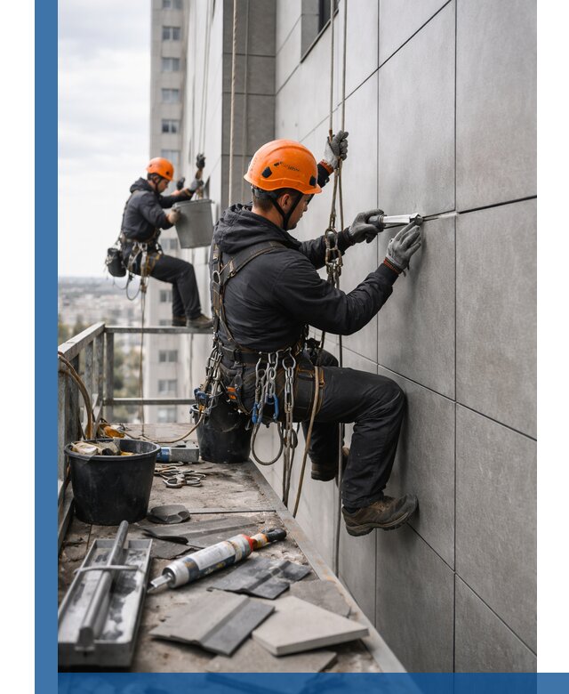 Профессиональный ремонт фасада из керамогранита в Северодвинске