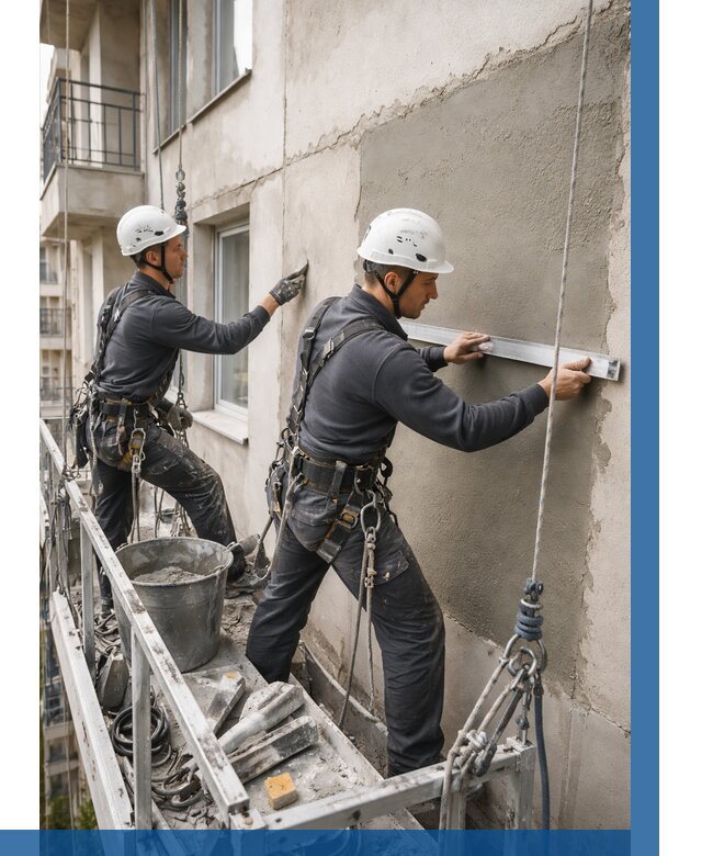 Штукатурка фасада на высоте в Северодвинске от 911 р. | ВЫСОТНИК-Свр