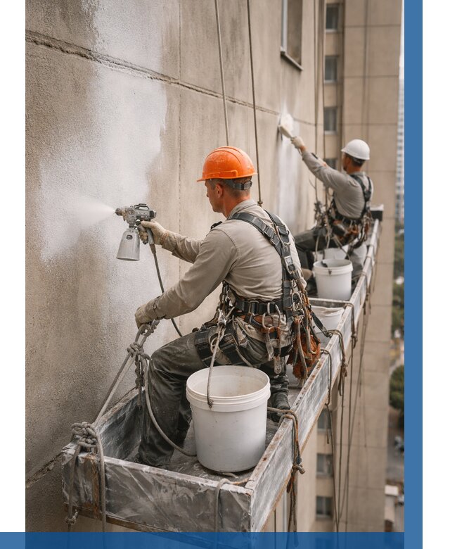 Грунтовка фасада на высоте в Северодвинске от 121 р. | ВЫСОТНИК-Свр