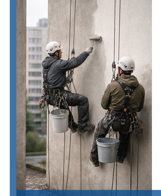 Покраска фасадов высотными альпинистами в Северодвинске с гарантией