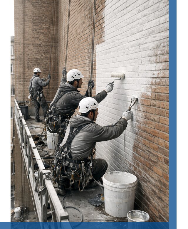 Покраска кирпичного фасада в Северодвинске от 354 р. | ВЫСОТНИК-Свр