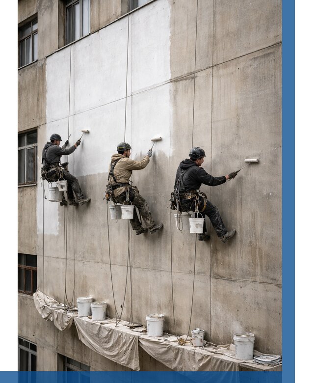 Покраска бетонного фасада в Северодвинске от 354 р за м2 | ВЫСОТНИК-Свр