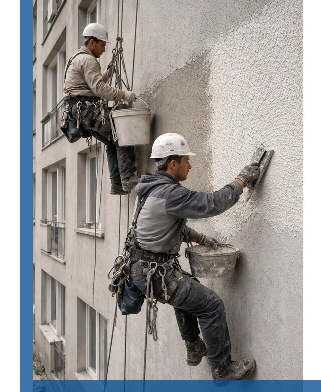 Нанесение декоративной штукатурки короед на фасад в Северодвинске