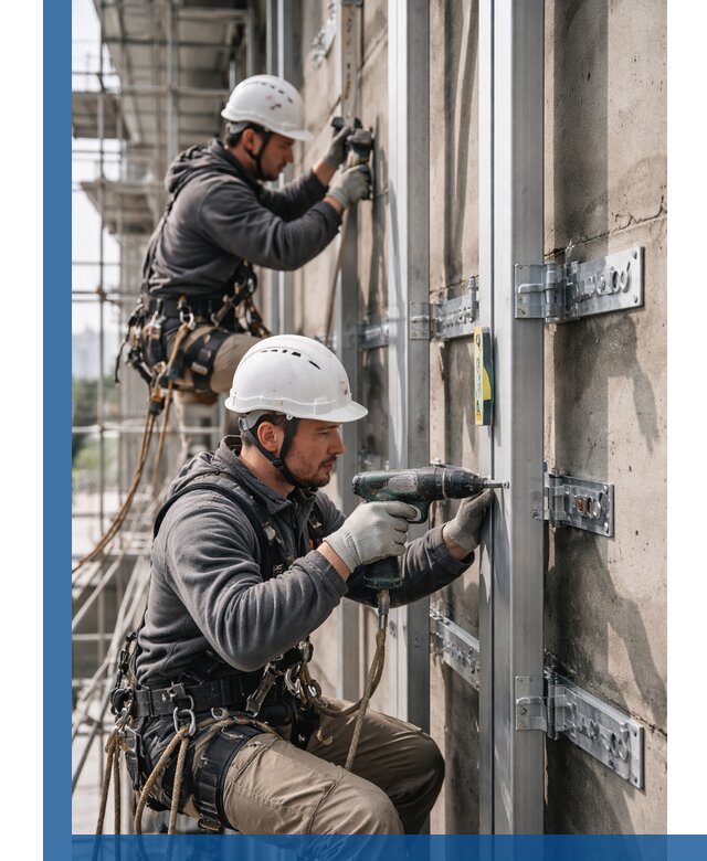 Монтаж и крепление подсистемы вентфасада в Северодвинске