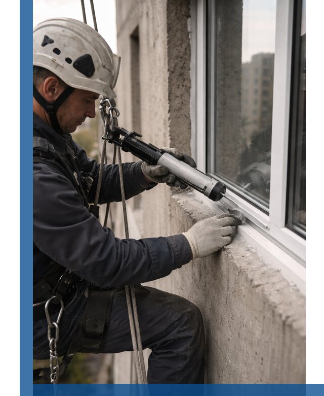 Герметизация оконных швов снаружи в Северодвинске профессионально