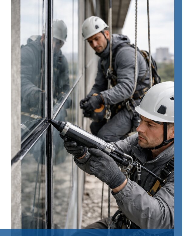 Герметизация витражных швов в Северодвинске от 658 р. | ВЫСОТНИК-Свр