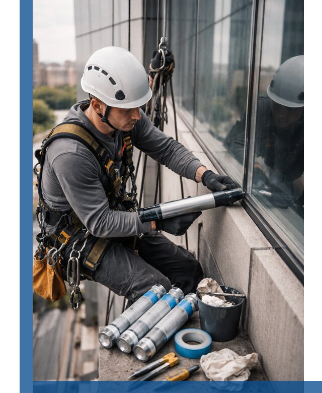 Герметизация стыков витража в Северодвинске для герметичных фасадов