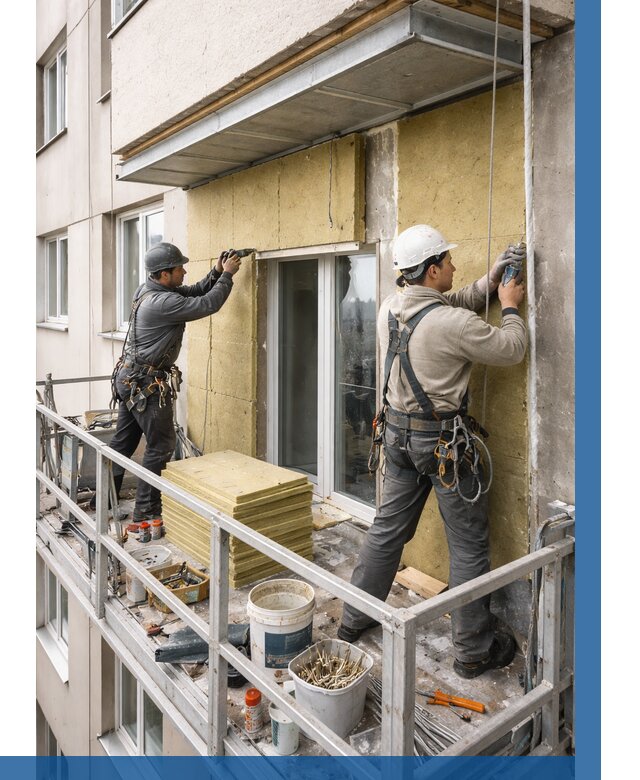 Утепление балкона снаружи в Северодвинске от 1619 р. под ключ ВЫСОТНИК-Свр