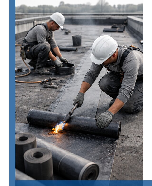 Ремонт рулонной кровли в Северодвинске герметизация и восстановление