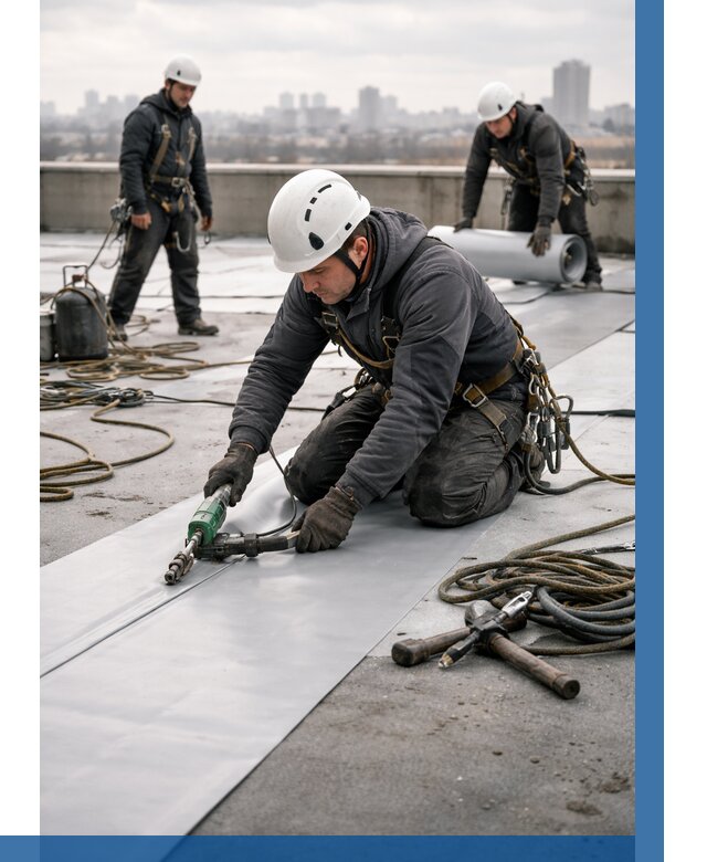 Ремонт мембранной кровли в Северодвинске от 1822 р./м2 | ВЫСОТНИК-Свр