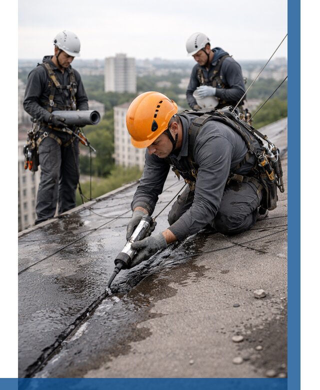 Устранение протечек кровли в Северодвинске от 12145 р. | ВЫСОТНИК-Свр