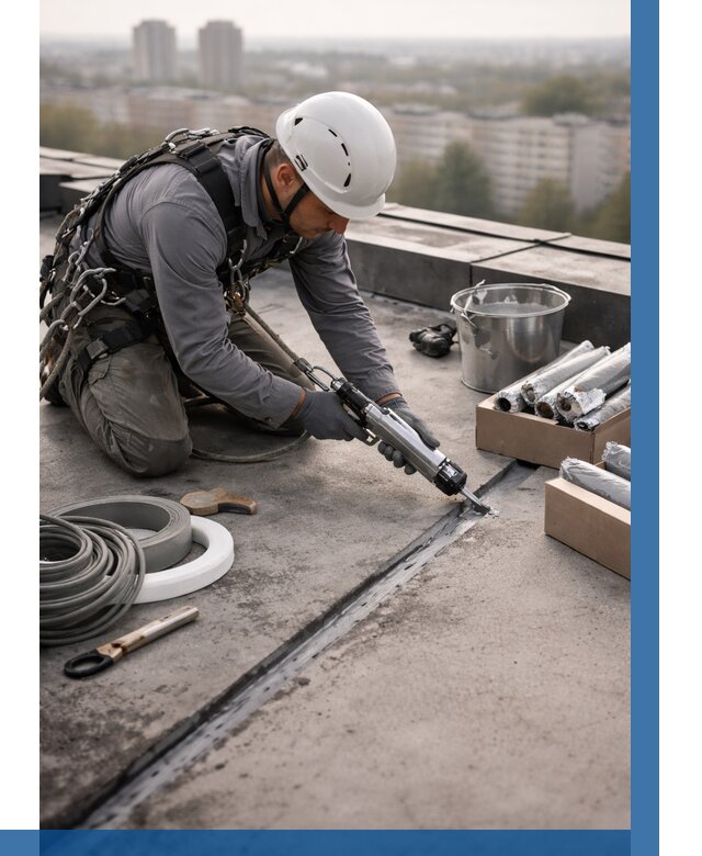 Герметизация швов кровли в Северодвинске от 455 р./м2 | ВЫСОТНИК-Свр