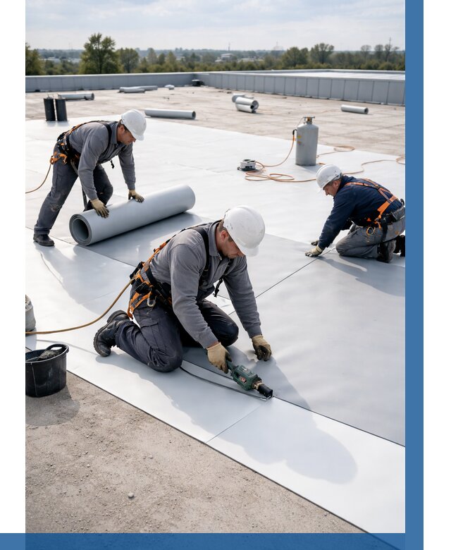 Монтаж мембранной кровли под ключ в Северодвинске от 1215 р. | ВЫСОТНИК-Свр