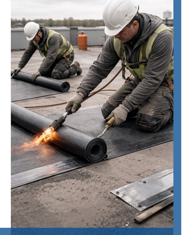 Монтаж наплавляемой кровли в Северодвинске от 860 р. — ВЫСОТНИК-Свр