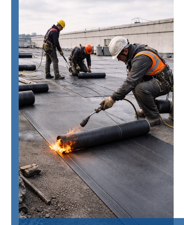 Монтаж наплавляемой кровли в Северодвинске профессионально