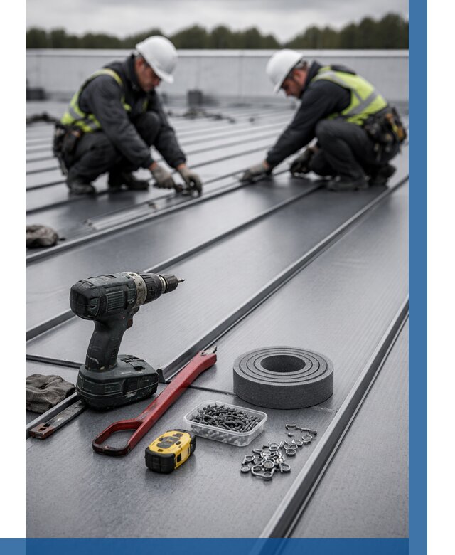 Монтаж фальцевой кровли в Северодвинске от 1822 р. | ВЫСОТНИК-Свр