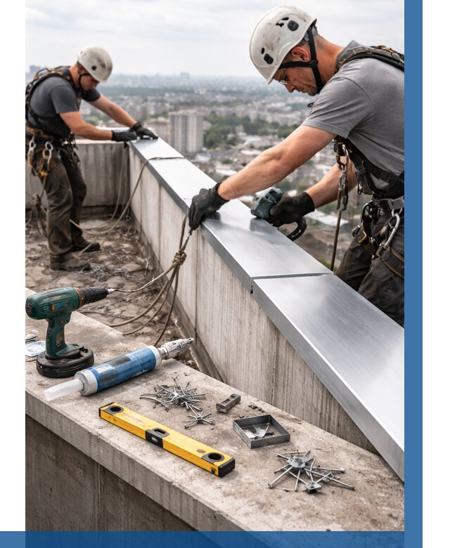 Монтаж парапетных крышек в Северодвинске от 810 р. | ВЫСОТНИК-Свр