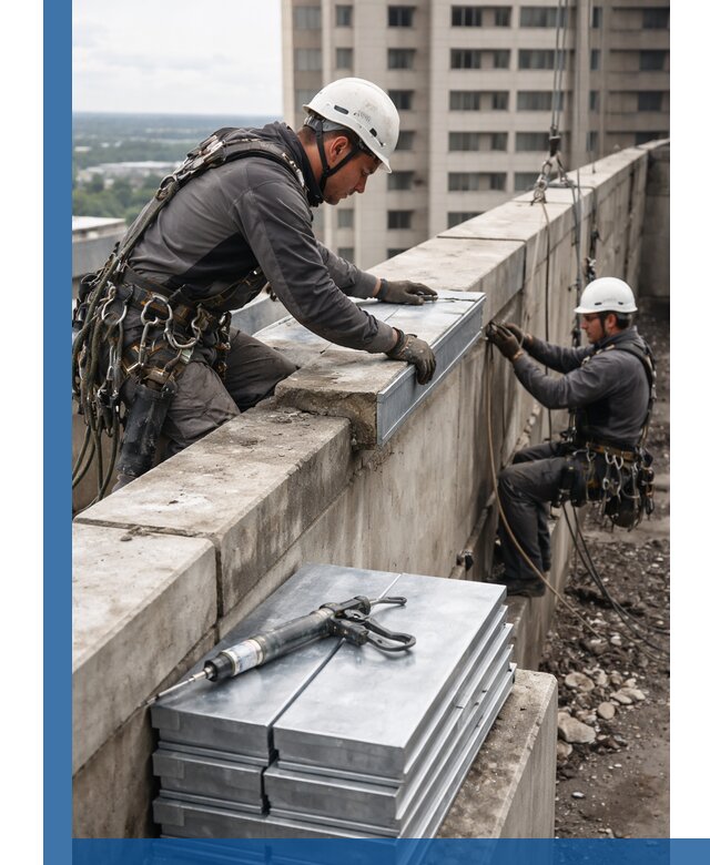 Замена парапетных крышек и установка новых в Северодвинске
