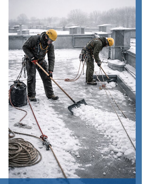 Очистка крыши от снега в Северодвинске от 7591 р. | ВЫСОТНИК-Свр