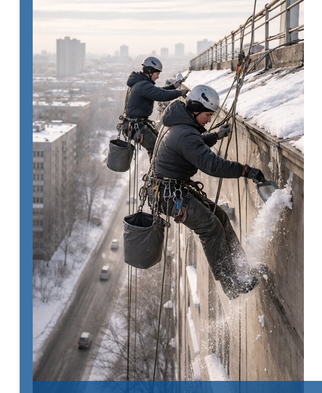 Очистка карнизов от снега в Северодвинске профессионально и безопасно