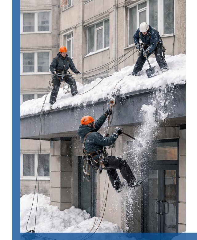 Безопасная очистка навесов от снега в Северодвинске круглогодично