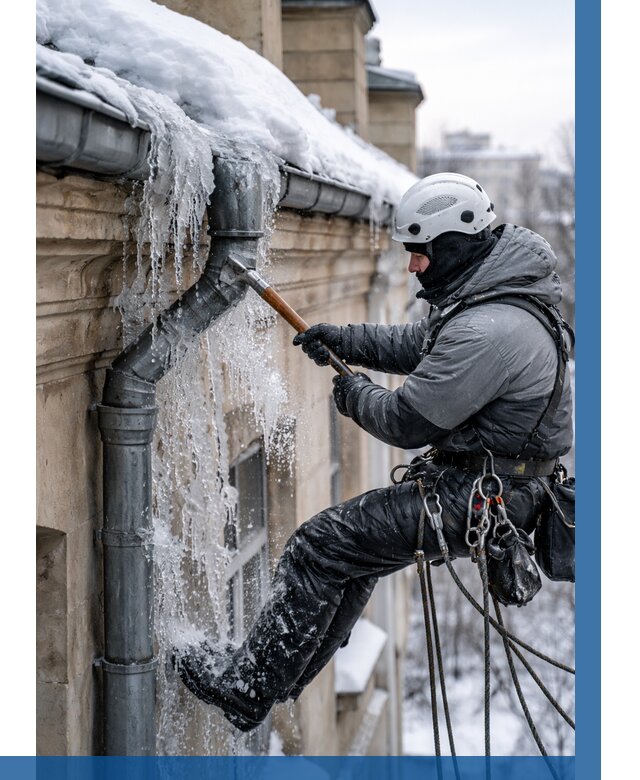 Очистка водостоков от льда в Северодвинске от 3542 р. | ВЫСОТНИК-Свр