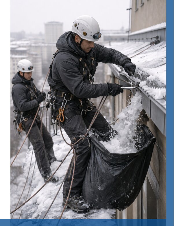 Аварийная очистка крыши в Северодвинске под ключ от 304 р. | ВЫСОТНИК-Свр