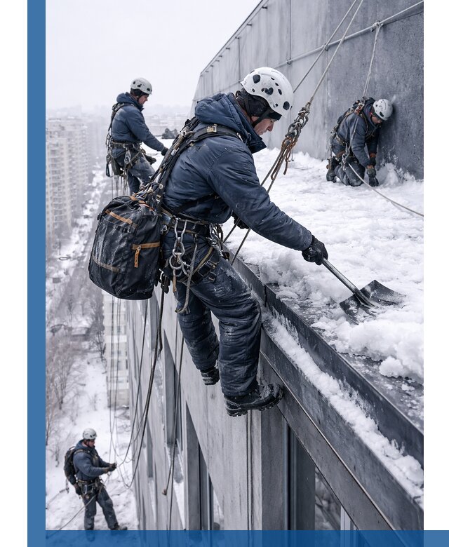 Абонентское обслуживание кровли зимой в Северодвинске регулярный уход