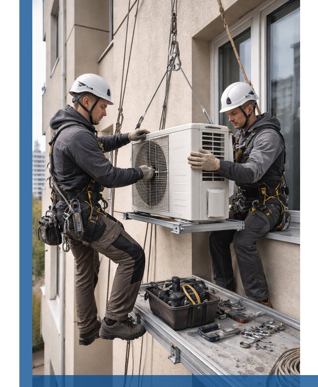 Перенос внешнего блока кондиционера в Северодвинске с монтажом и крепежом