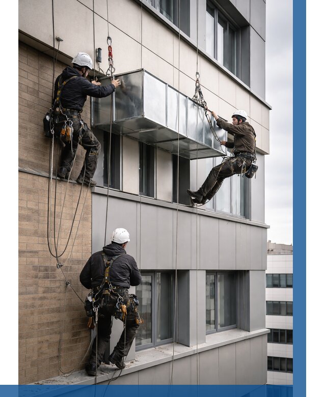 Монтаж воздуховодов на фасаде в Северодвинске от 1518 р. | ВЫСОТНИК-Свр