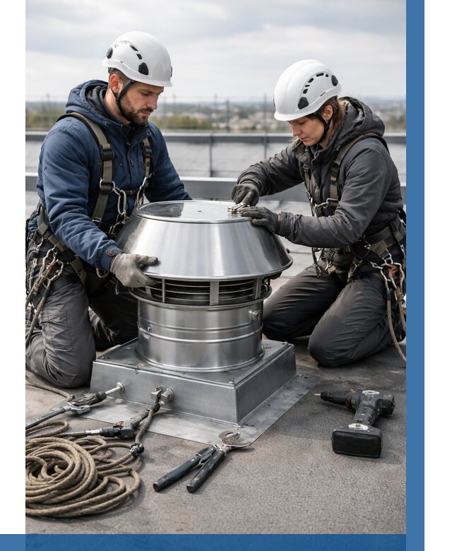 Установка дефлекторов на кровле в Северодвинске от 4554 р. | ВЫСОТНИК-Свр