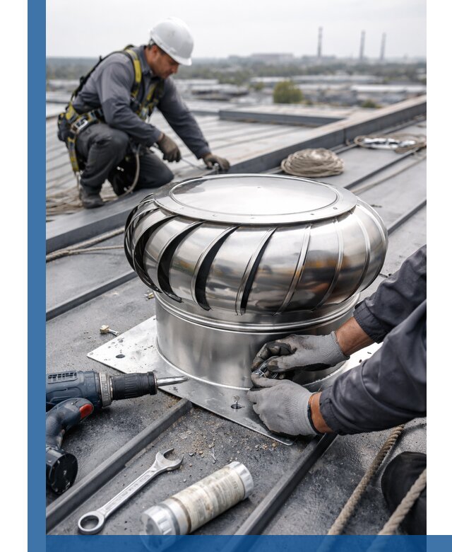 Установка дефлекторов на кровле в Северодвинске профессионально