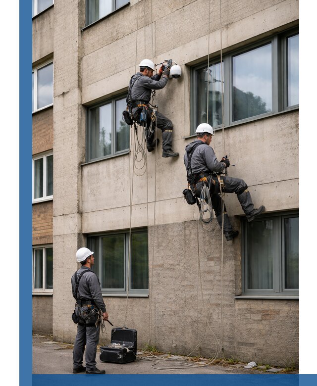 Монтаж фасадных камер видеонаблюдения в Северодвинске под ключ