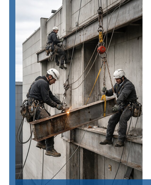 Демонтаж металлоконструкций на высоте в Северодвинске под ключ