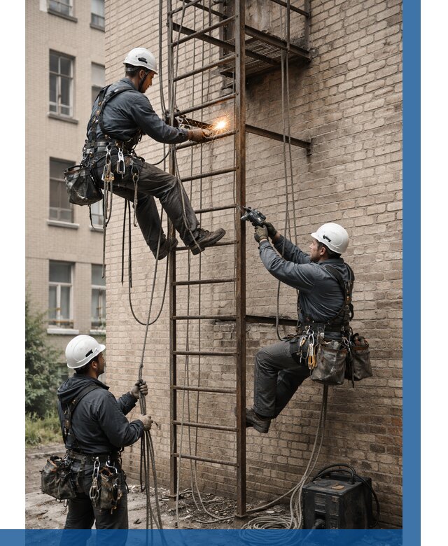 Ремонт пожарной лестницы в Северодвинске от 7591 р. | ВЫСОТНИК-Свр