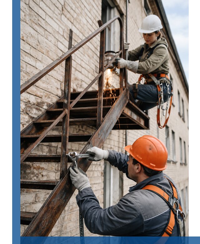 Ремонт и восстановление пожарных лестниц с выездом в Северодвинске
