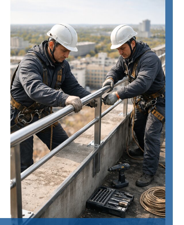 Монтаж перил на высоте в Северодвинске от 2530 р. | ВЫСОТНИК-Свр