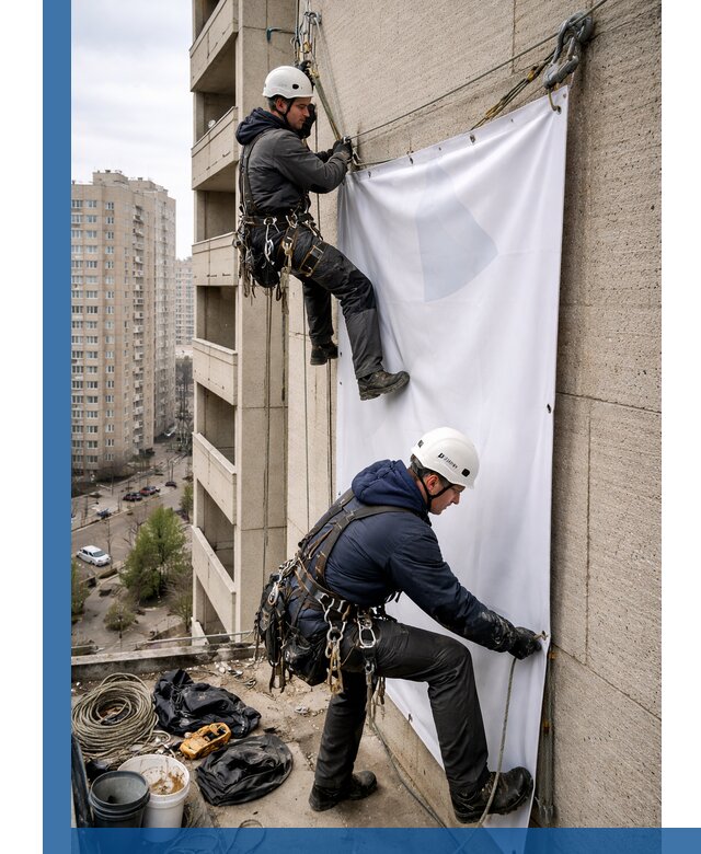 Профессиональный монтаж баннеров на фасаде в Северодвинске