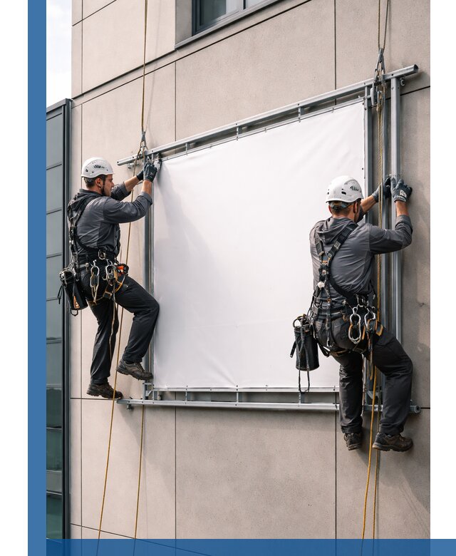 Монтаж наружной рекламной вывески в Северодвинске под ключ