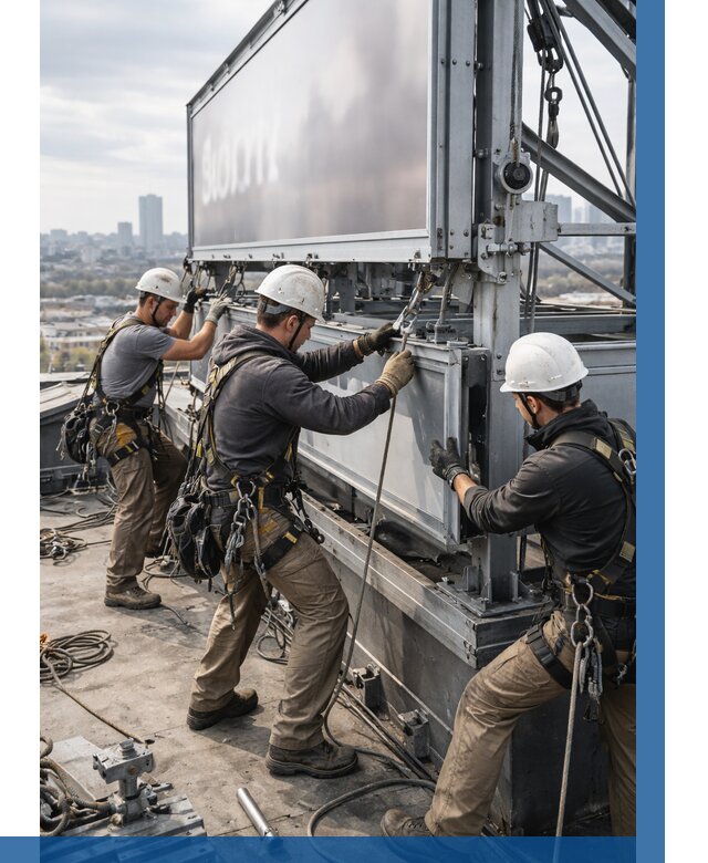 Монтаж крышной рекламной конструкции в Северодвинске от 60726 р.|ВЫСОТНИК-Свр