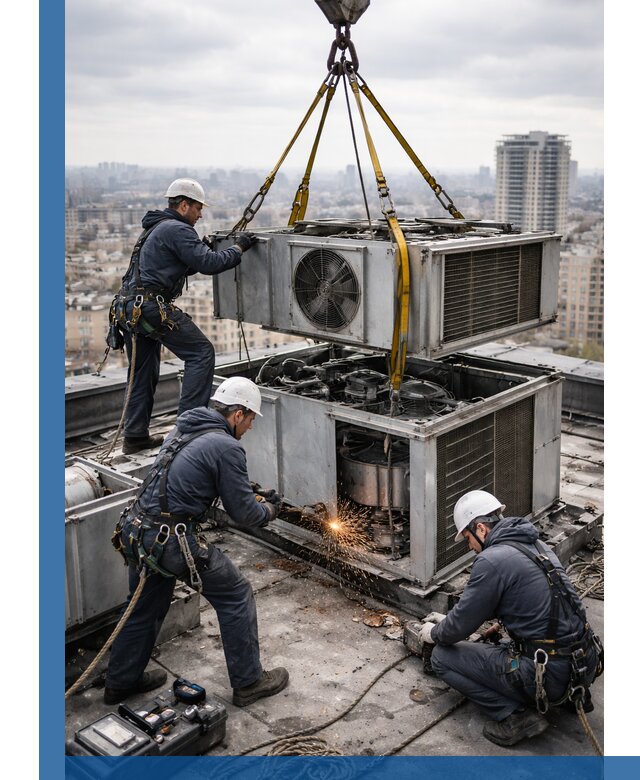 Демонтаж крышной установки в Северодвинске любой сложности